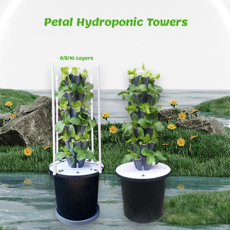 Nhà sử dụng vườn hoa hoa Hydroponic Tháp hệ thống phát triển 6/8/10 Lớp tùy chọn đèn LED