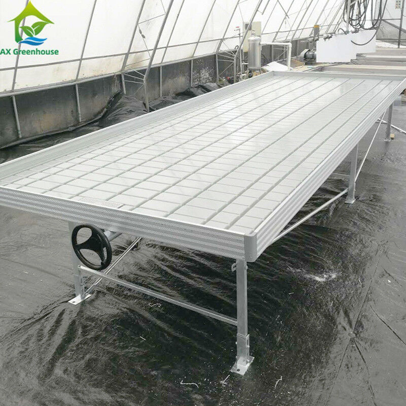 Nhà kính Nông nghiệp không đất thủy canh Ebb Flood Grow Table Seedbed Rolling Bench Cho rau diếp